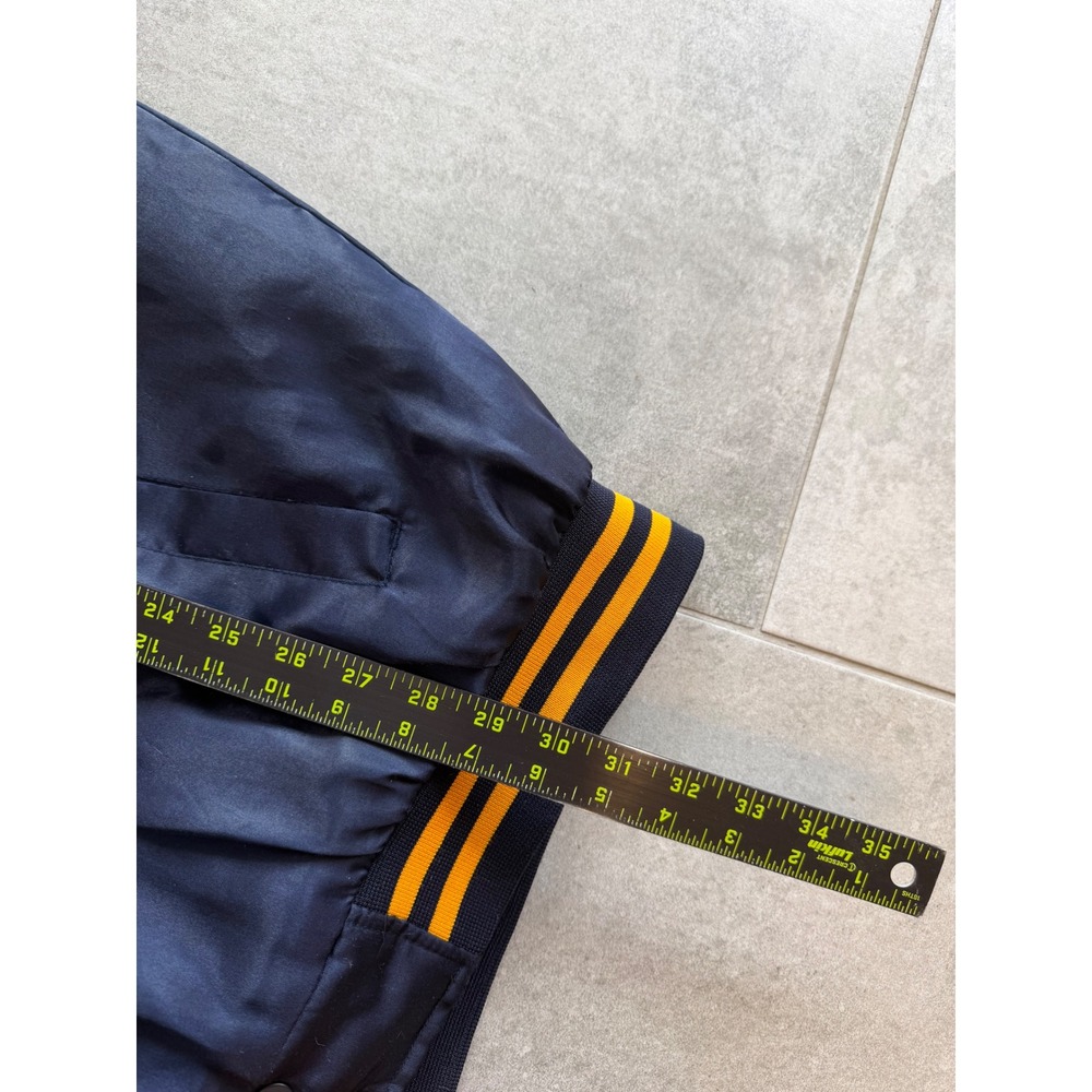Vintage Source New York Michigan Wolverines Satin Varsity Bomber Jacket Navy L - Picture 5 of 7